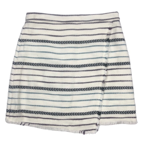 LOFT Dresses & Skirts - Ann Taylor LOFT cream stripe tweed style skirt 4